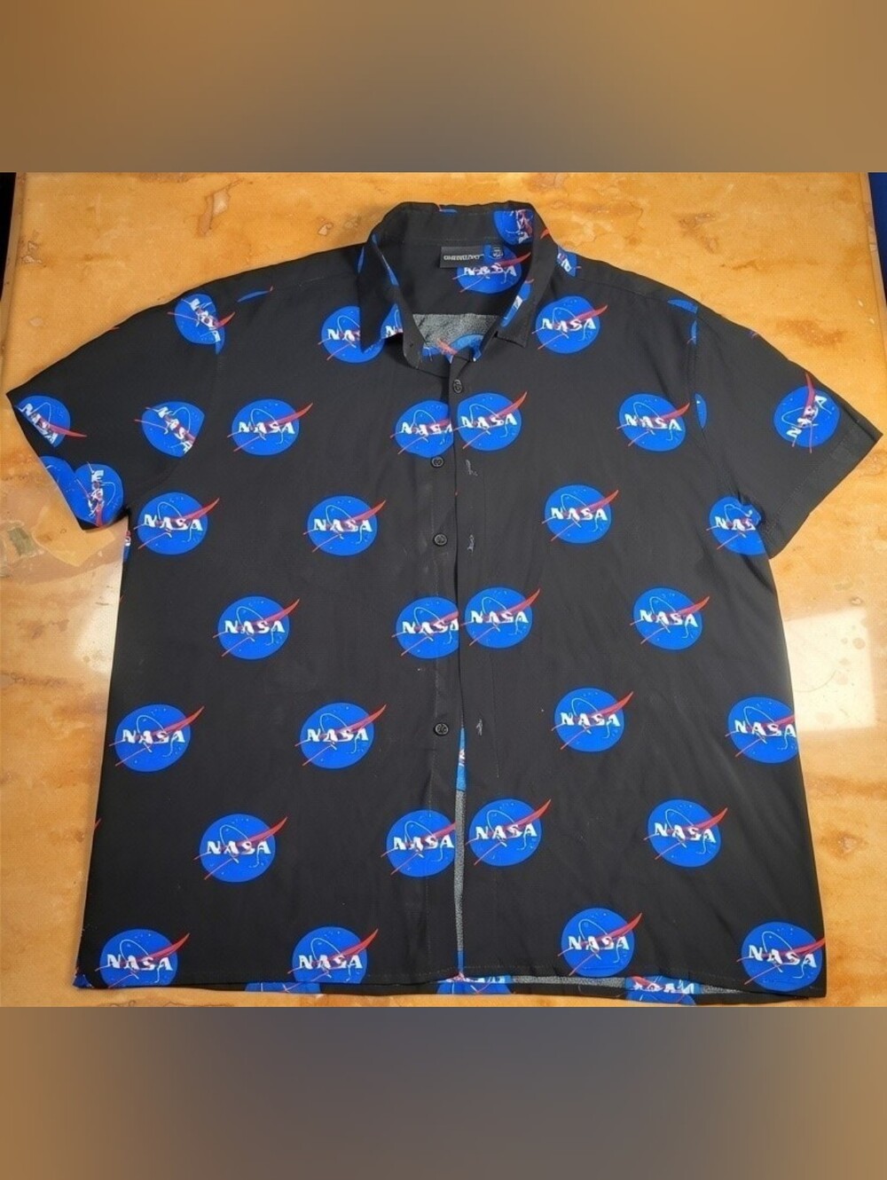 NASA Black and Blue Short-Sleeve Logo Shirt Mens Size XL